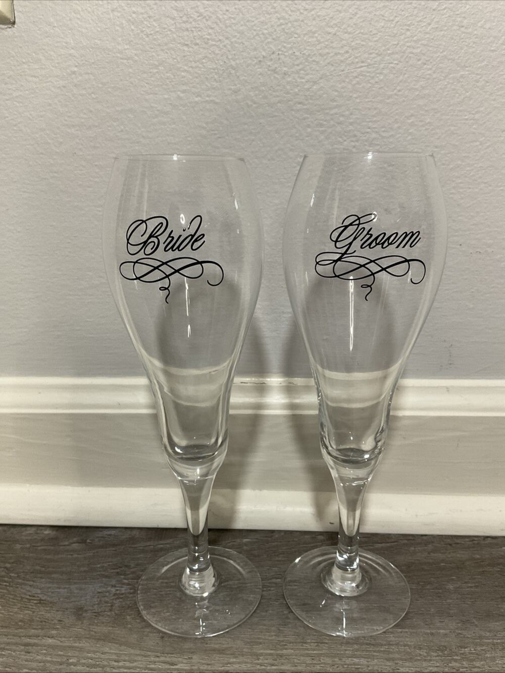 NEW Lillian Rose Bride Groom Wedding Champagne Toasting Glasses